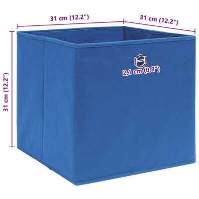 vidaXL Storage Boxes 4 pcs Blue 32x32x32 cm Fabric, blue without lids vidaXL Storage Boxes 4 pcs Blue 32x32x32 cm Fabric