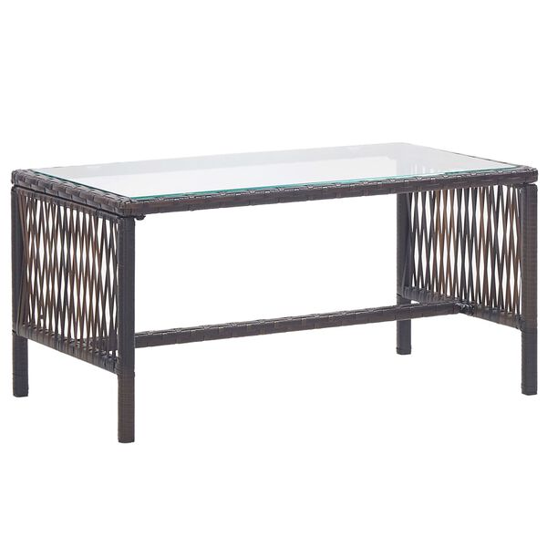 vidaXL 4 Piece Garden Lounge Set with Cushion Poly Rattan Brown