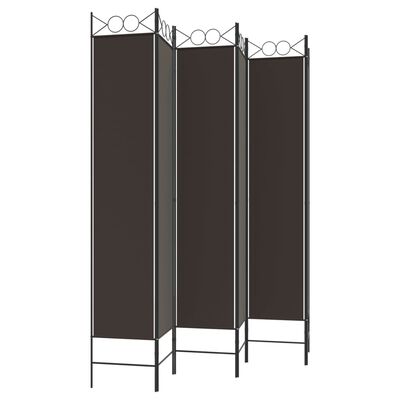 vidaXL 6-Panel Room Divider Brown 240x220 cm Fabric, brown vidaXL 6-Panel Room Divider Brown 240x220 cm Fabric