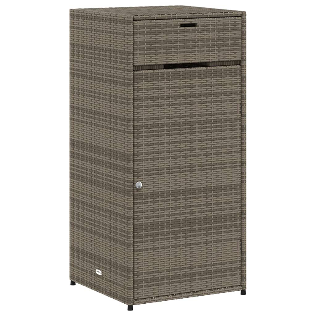 vidaXL Garden Storage Cabinet Grey 55x55x111 cm Poly Rattan