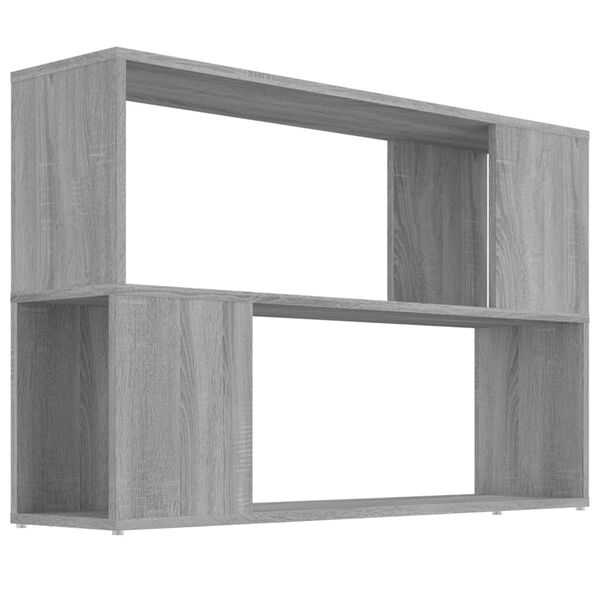 vidaXL Book Cabinet Grey Sonoma 100x24x63 cm Engineered Wood
