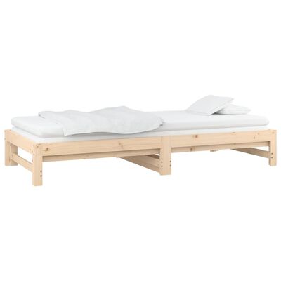 vidaXL Pull-out Day Bed without Mattress 2x(90x200) cm Solid Wood Pine, natural vidaXL Pull-out Day Bed without Mattress 2x(90x200) cm Solid Wood Pine