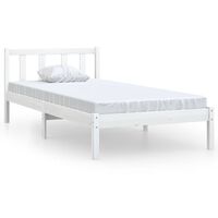 vidaXL Bed Frame without Mattress White Solid Wood 90x200 cm, white vidaXL Bed Frame without Mattress White Solid Wood 90x200 cm