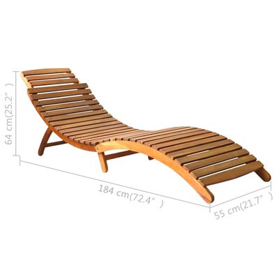 vidaXL Sun Lounger Solid Acacia Wood Brown,  vidaXL Sun Lounger Solid Acacia Wood Brown