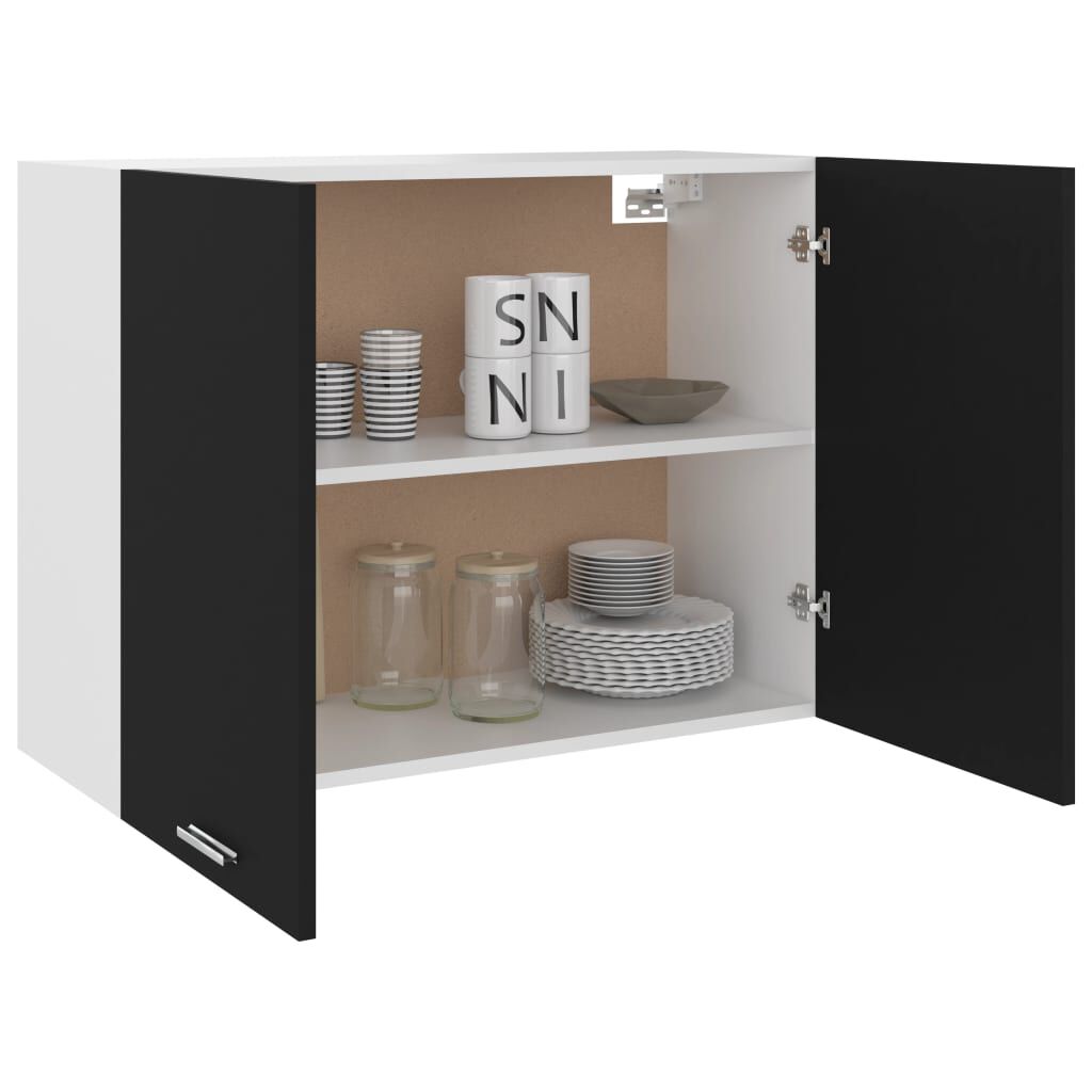 vidaXL Hanging Cabinet Lyon Black 80x31x60 cm Engineered Wood