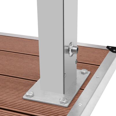vidaXL Outdoor Shower with Tray WPC Stainless Steel, brown vidaXL Outdoor Shower with Tray WPC Stainless Steel
