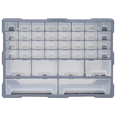 vidaXL Multi-drawer Organiser with 38 Drawers 52x16x37.5 cm, grey vidaXL Multi-drawer Organiser with 38 Drawers 52x16x37.5 cm