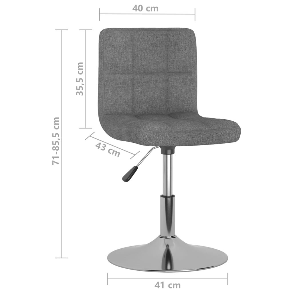 vidaXL Swivel Dining Chairs 2 pcs Light Grey Fabric