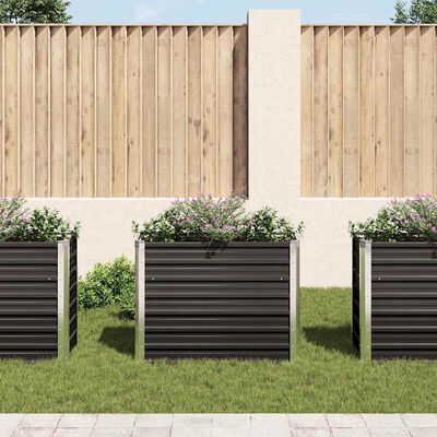 vidaXL Garden Raised Bed Anthracite 100x40x77 cm Galvanised Steel,  vidaXL Garden Raised Bed Anthracite 100x40x77 cm Galvanised Steel