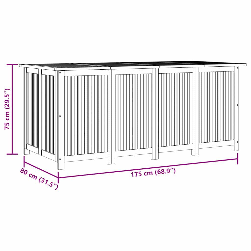 vidaXL Garden Storage Box 175x80x75 cm Solid Wood Acacia