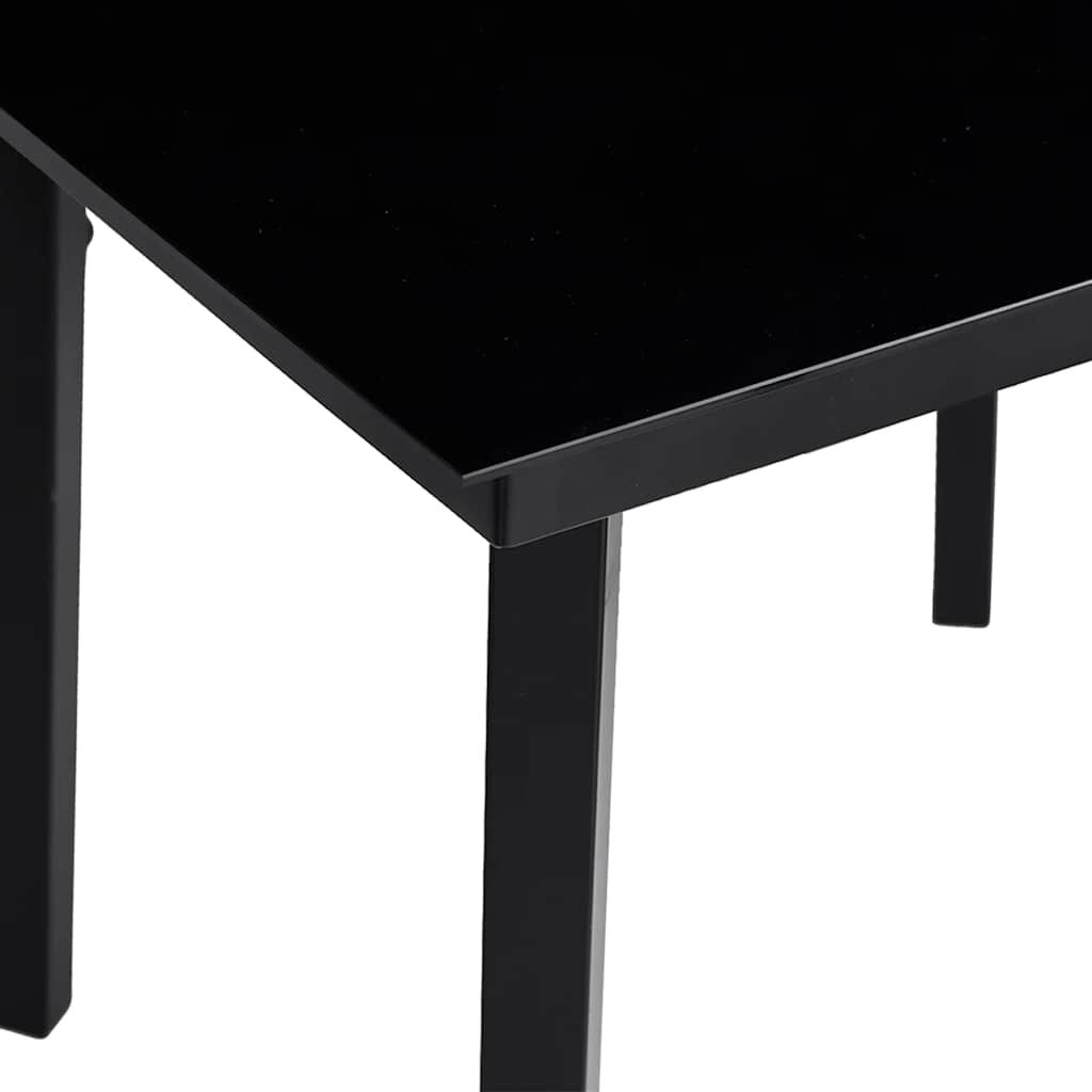 vidaXL Garden Dining Table Black 200x100x74 cm Steel and Glass