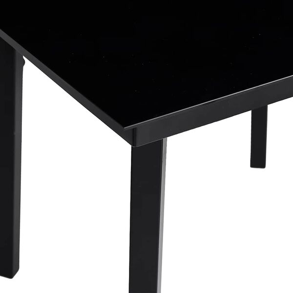 vidaXL Garden Dining Table Black 200x100x74 cm Steel and Glass