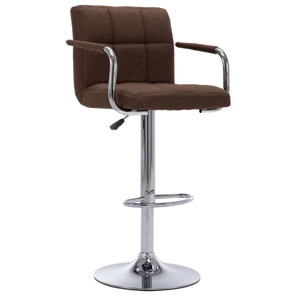 vidaXL Bar Stools 2 pcs Brown Fabric