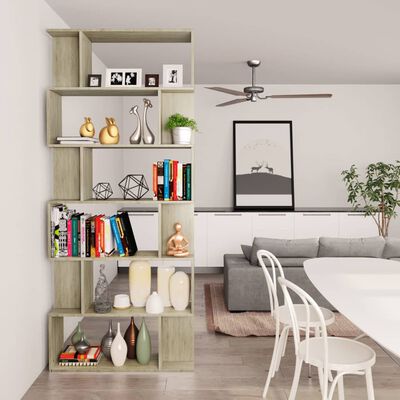 vidaXL Book Cabinet/Room Divider Sonoma Oak 80x24x192 cm Engineered Wood, sonoma oak vidaXL Book Cabinet/Room Divider Sonoma Oak 80x24x192 cm Engineered Wood