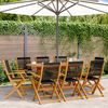 vidaXL Folding Garden Chairs 8 pcs Black Solid Wood Acacia