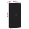 vidaXL Shoe Cabinet Black 80x35.5x180 cm Engineered Wood