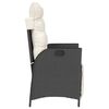 vidaXL Reclining Garden Chairs 2 pcs with Footrest Black Poly Rattan