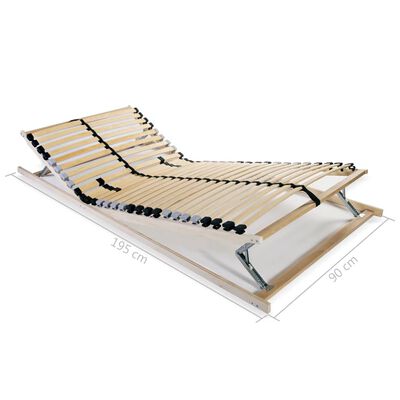 vidaXL Slatted Bed Bases without Mattress 2 pcs with 28 Slats 90x200 cm