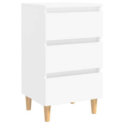 vidaXL Bed Cabinets with Solid Wood Legs 2 pcs White 40x35x69 cm, white vidaXL Bed Cabinets with Solid Wood Legs 2 pcs White 40x35x69 cm