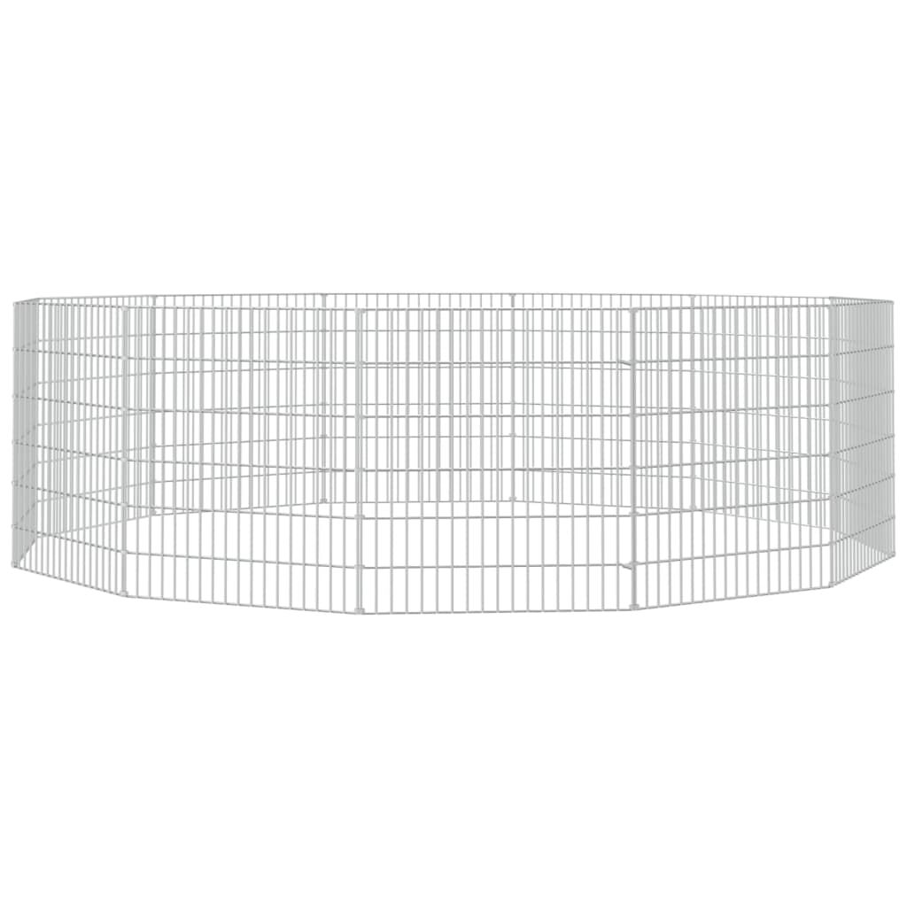 vidaXL Free Range Animal Enclosure 12-Panel 54x60 cm Galvanised Iron