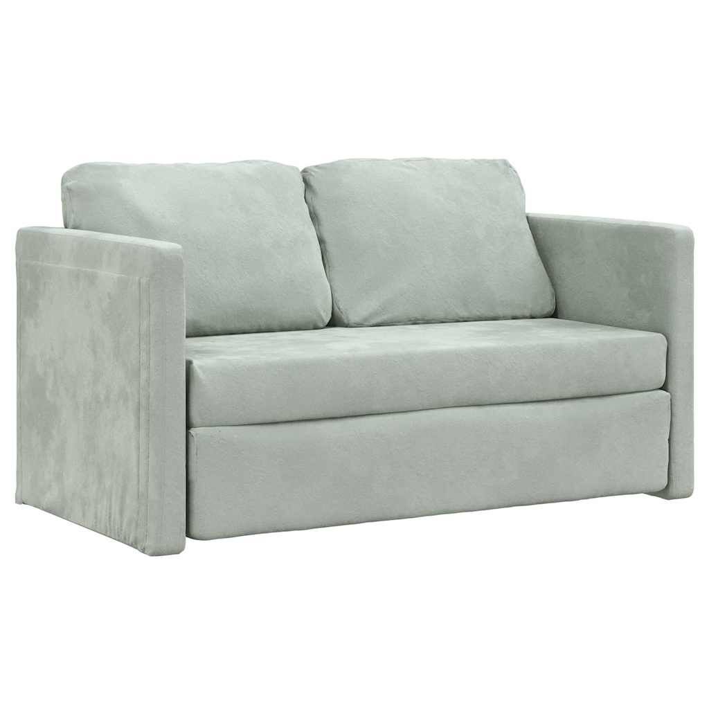 vidaXL Floor Sofa Bed 2-in-1 Light Grey 122x204x55 cm Velvet, light grey vidaXL Floor Sofa Bed 2-in-1 Light Grey 122x204x55 cm Velvet