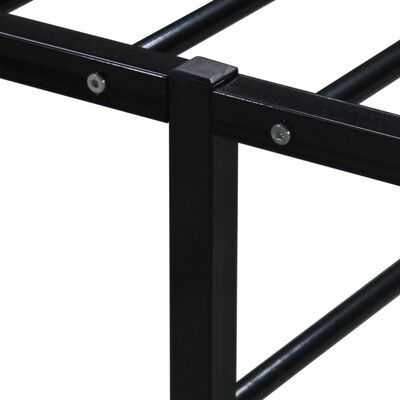 vidaXL Bed Frame without Mattress Black Metal 180x200 cm Super King