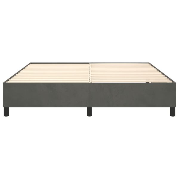 vidaXL Bed Frame without Mattress Dark Grey 180x200 cm Super King Velvet