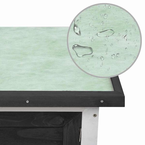 vidaXL Outdoor Rabbit Hutch 1 Layer Grey Wood