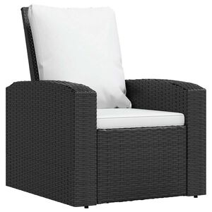 vidaXL Garden Reclining Chair with Cushions Black Poly Rattan