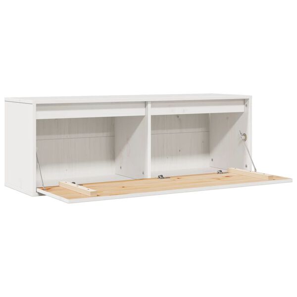 vidaXL Wall Cabinet White 100x30x35 cm Solid Wood Pine