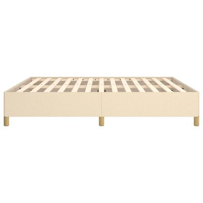 vidaXL Bed Frame without Mattress Cream 180x200 cm Super King Fabric, cream vidaXL Bed Frame without Mattress Cream 180x200 cm Super King Fabric