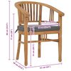 vidaXL Garden Chairs with Cushions 2 pcs Solid Teak Wood