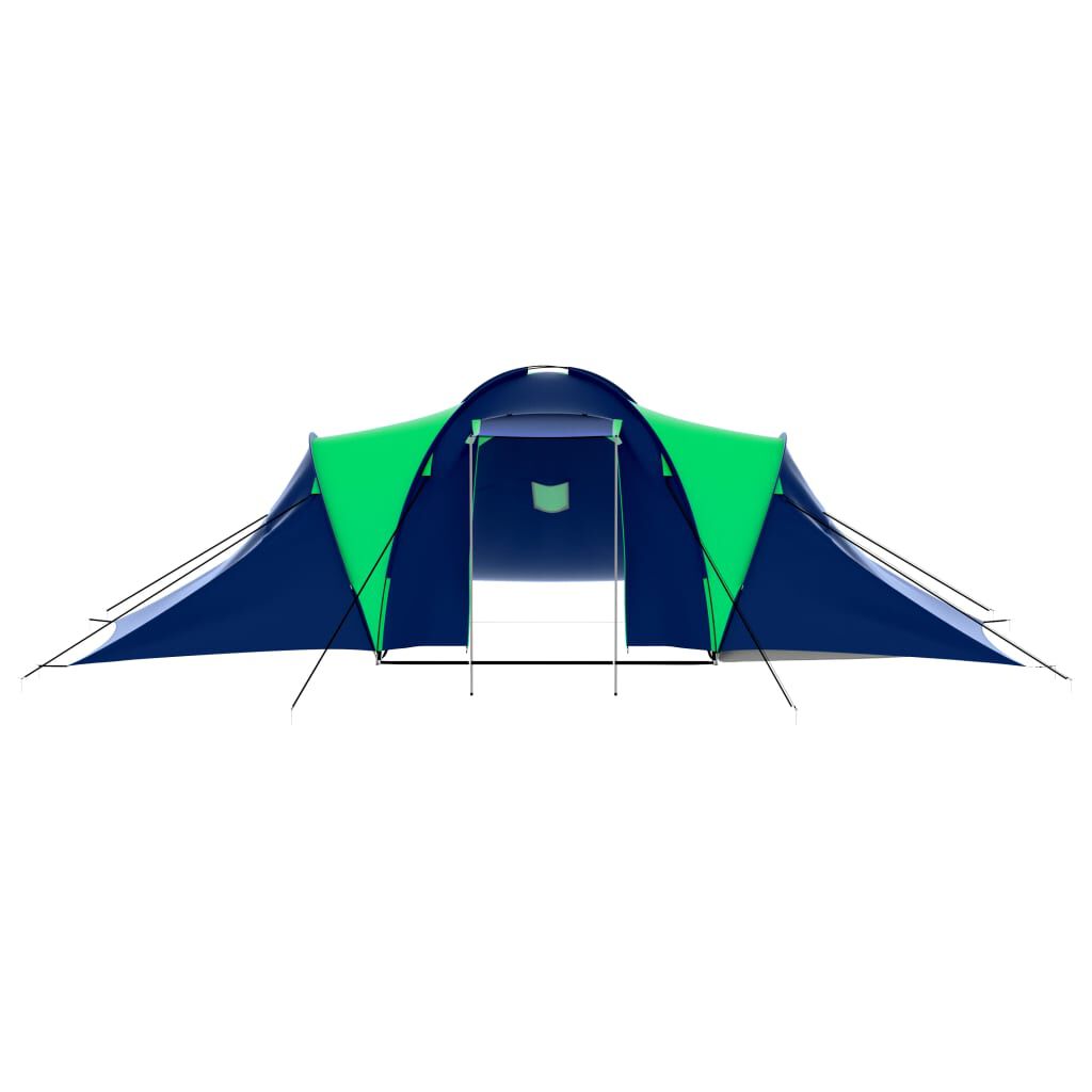 vidaXL Camping Tent Polyester 9 Persons Blue-green