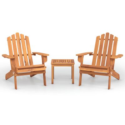 vidaXL 3 Piece Adirondack Garden Lounge Set Solid Wood Acacia