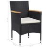 vidaXL 5 Piece Garden Dining Set Black Poly Rattan and Acacia Wood