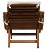vidaXL Sun Lounger with Cushion Solid Acacia Wood Cream