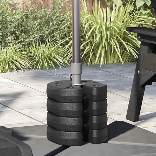 vidaXL Gazebo Weight Plates 4 pcs Black 220x50 mm Concrete