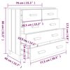 vidaXL Sideboard HAMAR Light Grey 79x40x80 cm Solid Wood Pine