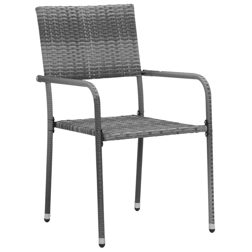 vidaXL 5 Piece Outdoor Dining Set Poly Rattan Grey