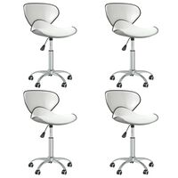 vidaXL Swivel Dining Chairs 4 pcs White Faux Leather, white vidaXL Swivel Dining Chairs 4 pcs White Faux Leather