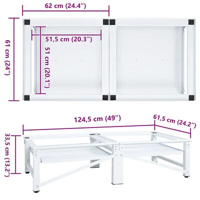 vidaXL Washing and Drying Machine Pedestal with Pull-out Shelves White,  vidaXL Washing and Drying Machine Pedestal with Pull-out Shelves White