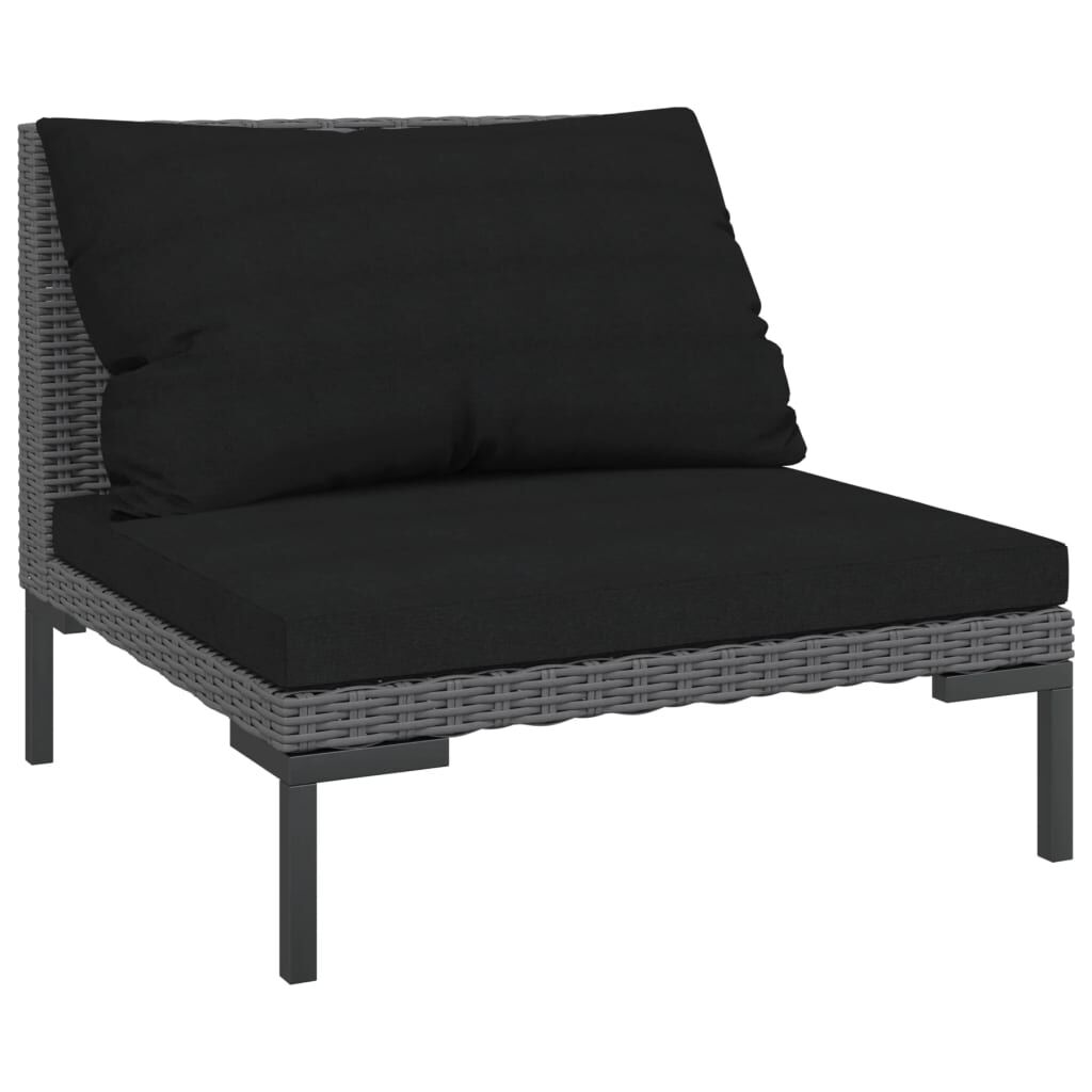 vidaXL 8 Piece Garden Lounge Set with Cushions Poly Rattan Dark Grey