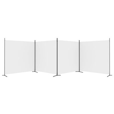 vidaXL 4-Panel Room Divider White 698x180 cm Fabric, white vidaXL 4-Panel Room Divider White 698x180 cm Fabric