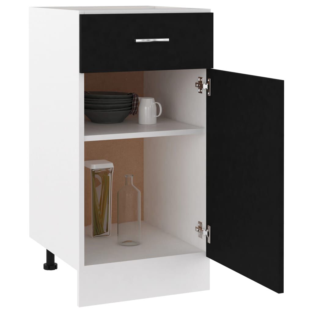 vidaXL Drawer Bottom Cabinet Lyon Black 40x46x81.5 cm Engineered Wood