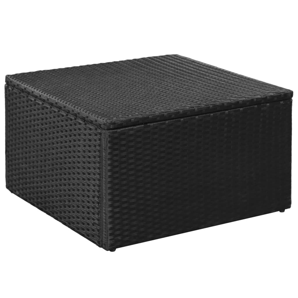 vidaXL 3 Piece Garden Lounge Set Poly Rattan Black and White