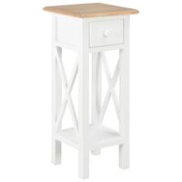 vidaXL Side Table White 27x27x65.5 cm Wood, brown and white vidaXL Side Table White 27x27x65.5 cm Wood