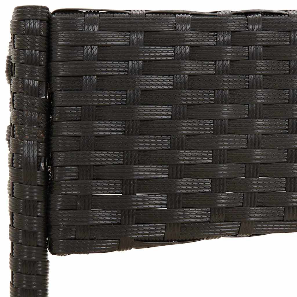 vidaXL 4 Piece Garden Lounge Set with Cushions Black Poly Rattan
