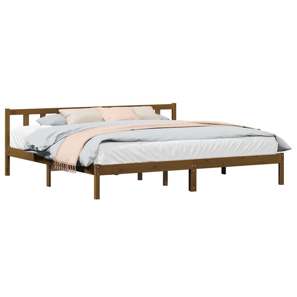 vidaXL Bed Frame without Mattress Honey Brown Solid Wood 200x200 cm