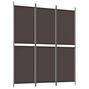 vidaXL 3-Panel Room Divider Brown 150x180 cm Fabric