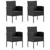 vidaXL 5 Piece Garden Dining Set Poly Rattan Black